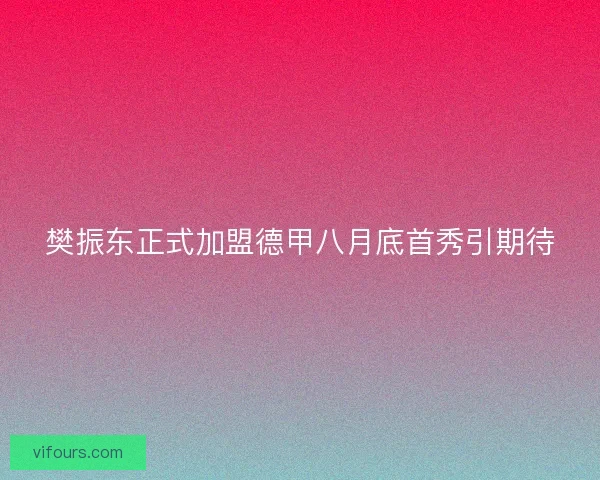 樊振东正式加盟德甲八月底首秀引期待 樊振东正式加盟德甲八月底首秀引期待